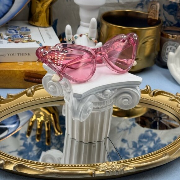 🆕 CAMILLA 🧿 NWOT Flutterby Sunglasses, Pink Transparent Acetate & Pink Lens - Picture 15 of 16